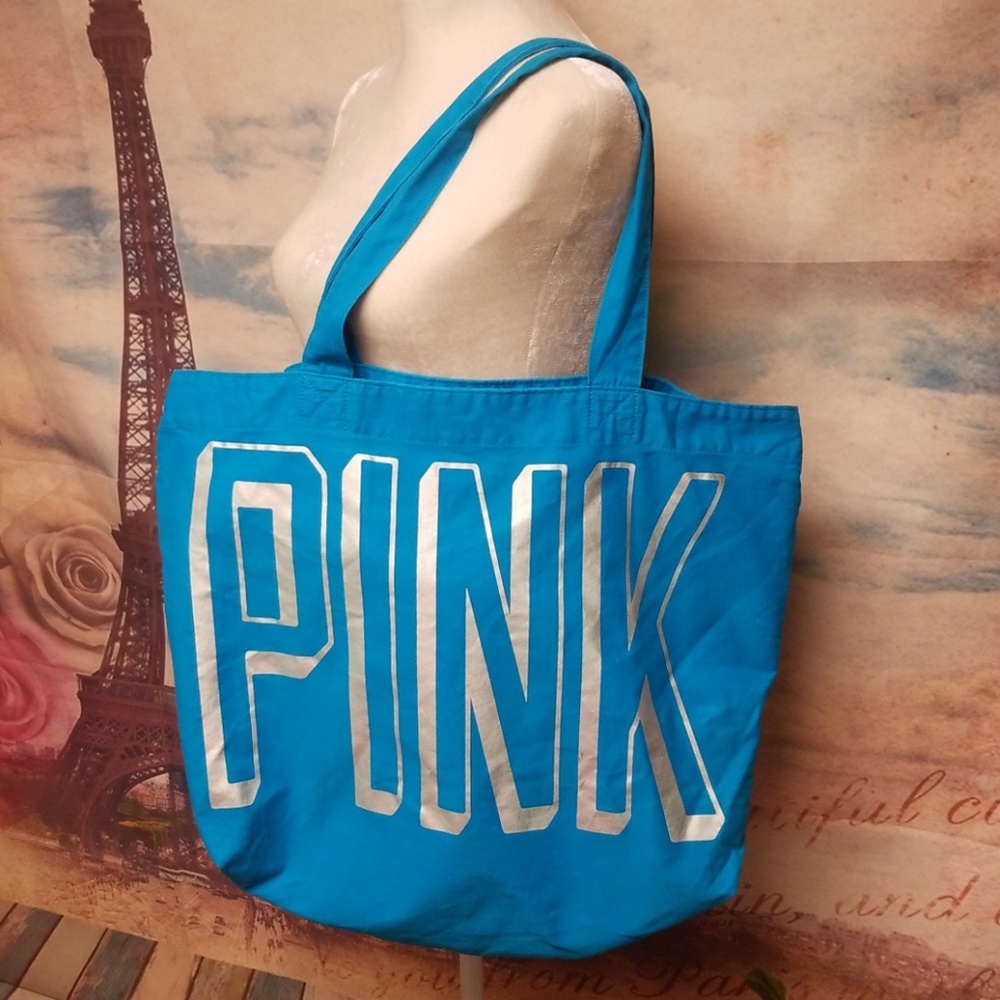🛍 Pink VS canvas huge tote bag - Picture 2 of 6
